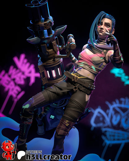Jinx | 3D Printed Resin Model | Unpainted or Hand-Painted
