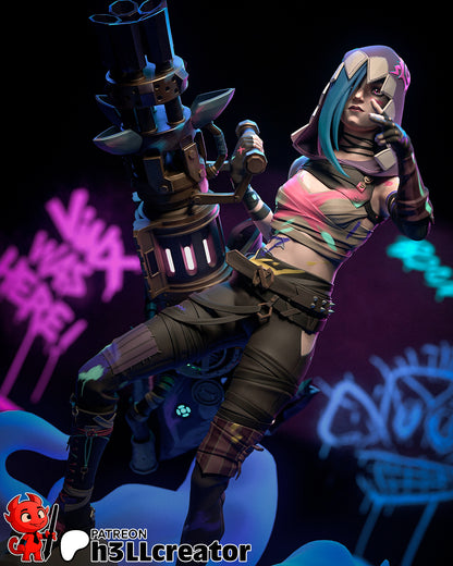 Jinx | 3D Printed Resin Model | Unpainted or Hand-Painted