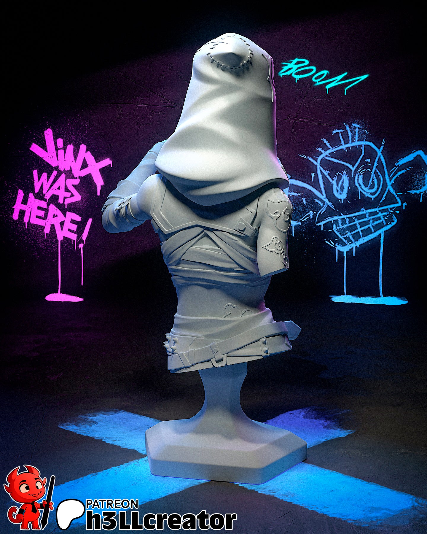 Jinx | 3D Printed Resin Model | Unpainted or Hand-Painted