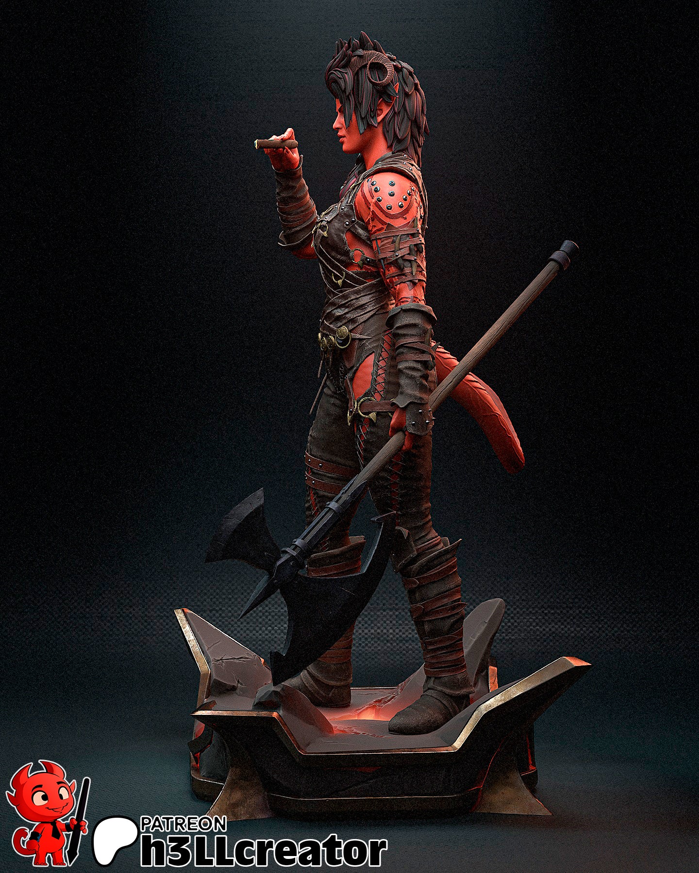 Karlach | 3D Printed Resin Model | Unpainted or Hand-Painted