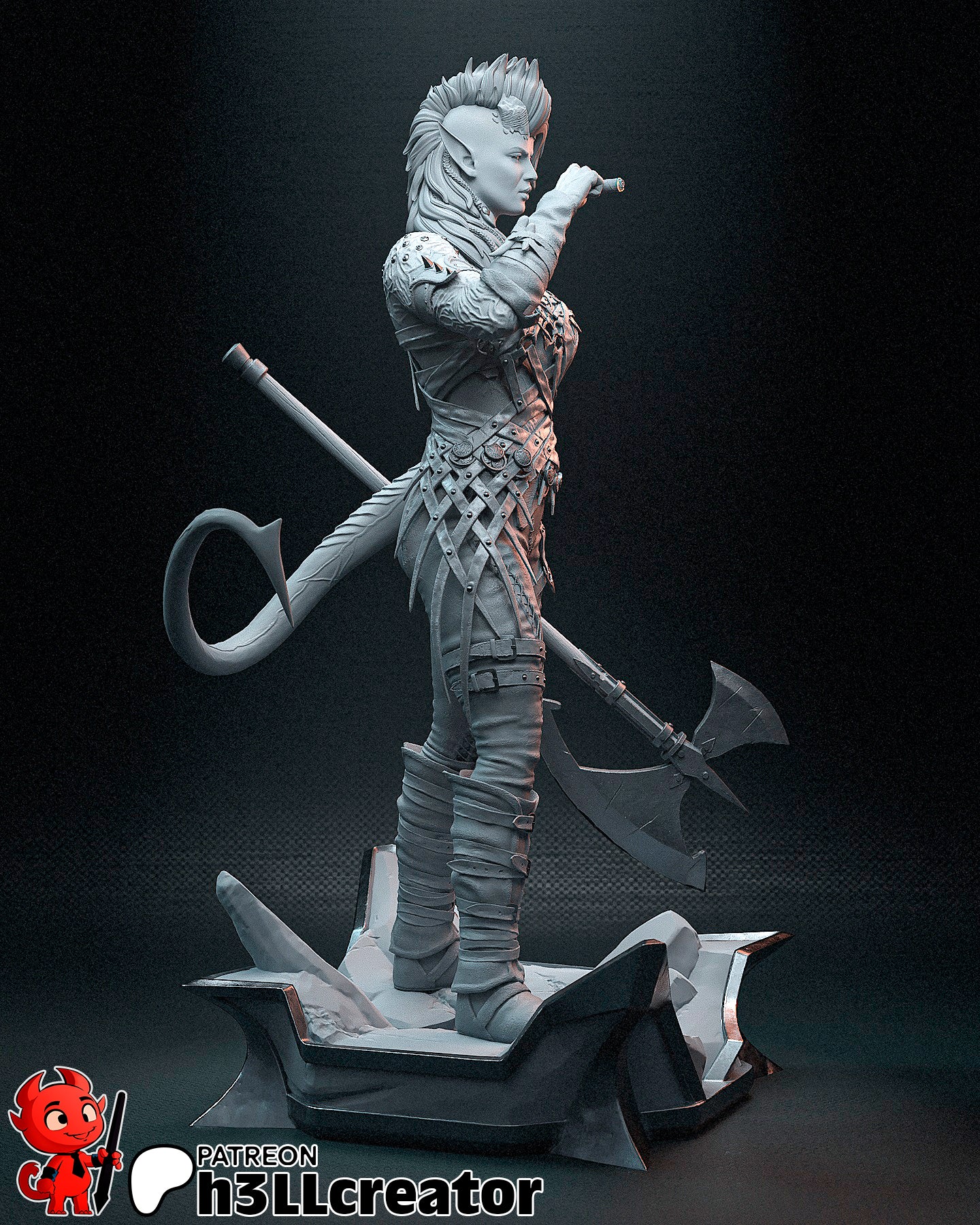 Karlach | 3D Printed Resin Model | Unpainted or Hand-Painted
