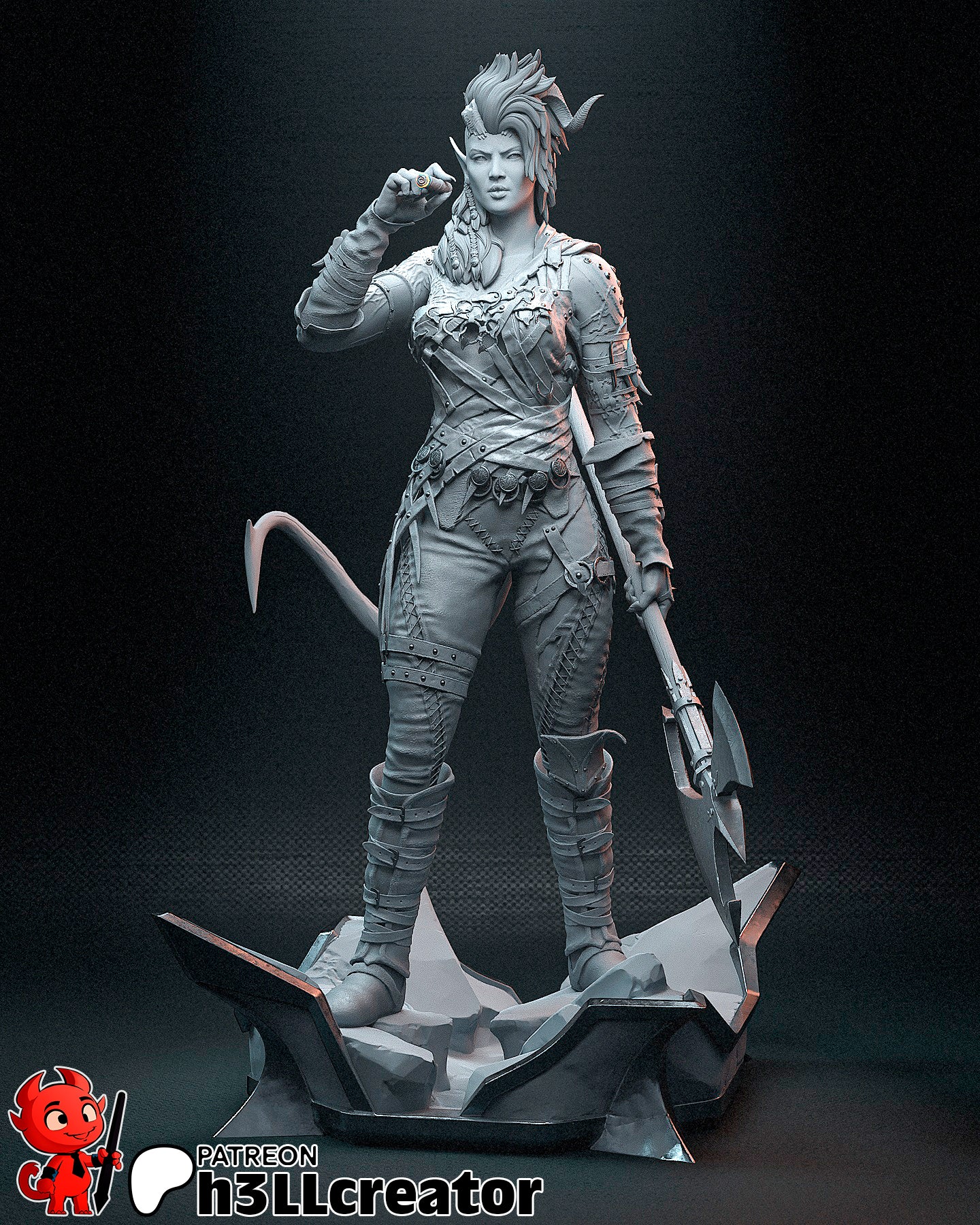 Karlach | 3D Printed Resin Model | Unpainted or Hand-Painted