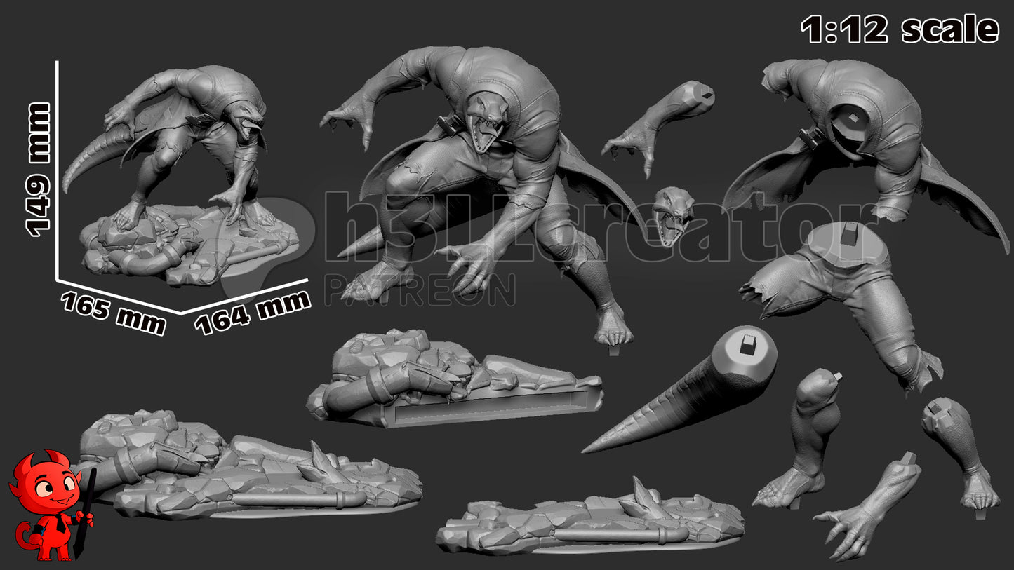 Lizard - Dr. Curtis Curt Connors | 3D Printed Resin Model | Unpainted or Hand-Painted