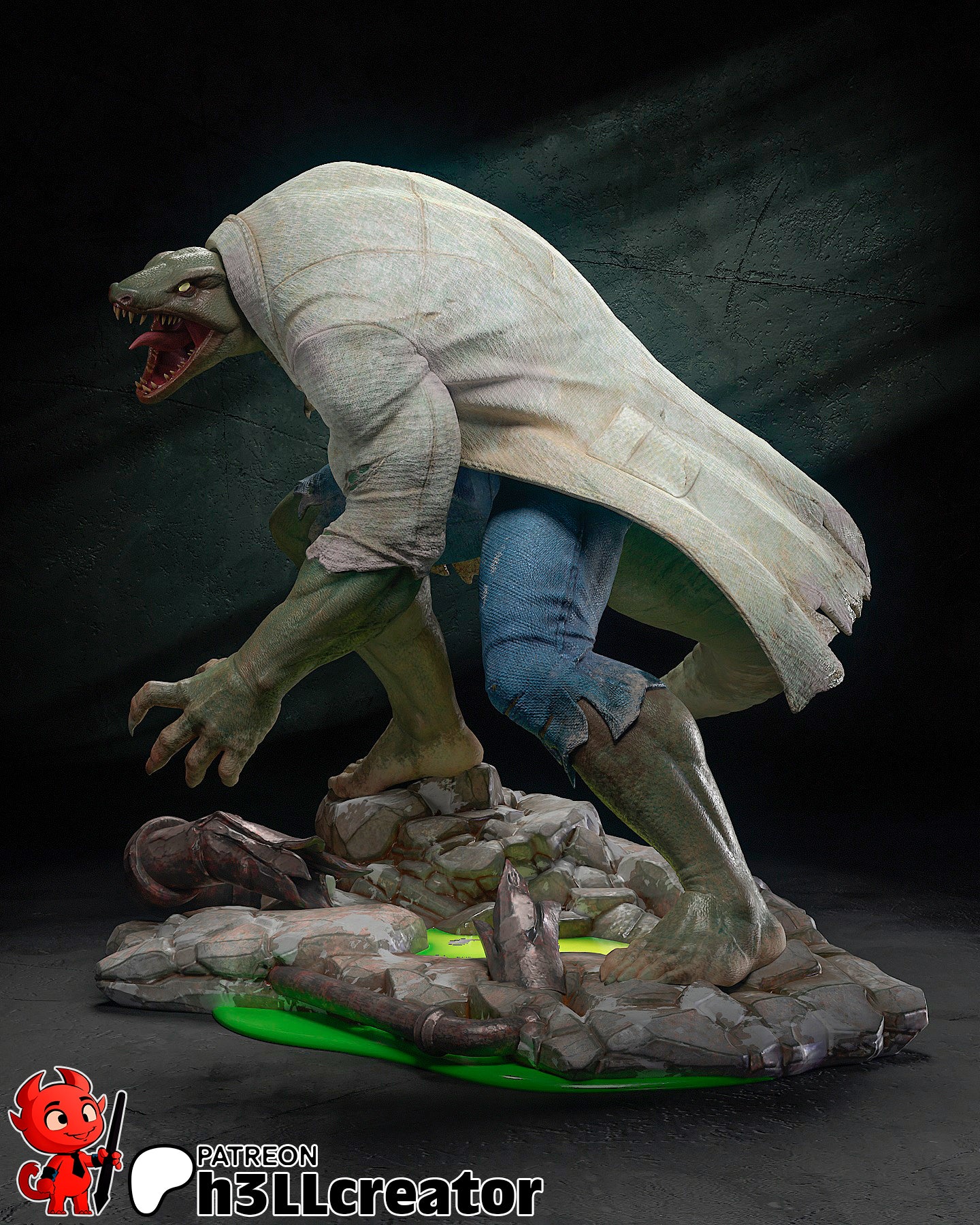 Lizard - Dr. Curtis Curt Connors | 3D Printed Resin Model | Unpainted or Hand-Painted
