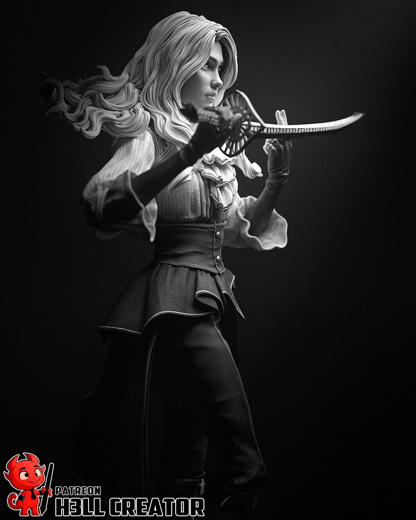 Maelle | 3D Printed Resin Model | Unpainted or Hand-Painted