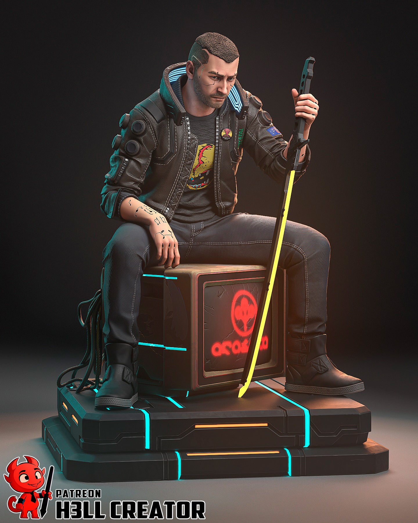 V - Cyberpunk - Male Variation | 3D Printed Resin Model | Unpainted or Hand-Painted