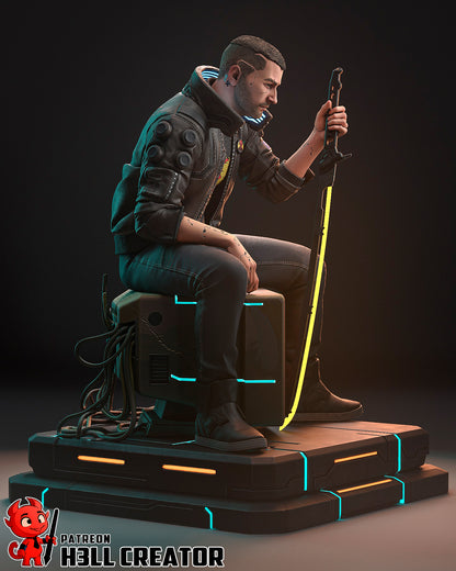 V - Cyberpunk - Male Variation | 3D Printed Resin Model | Unpainted or Hand-Painted