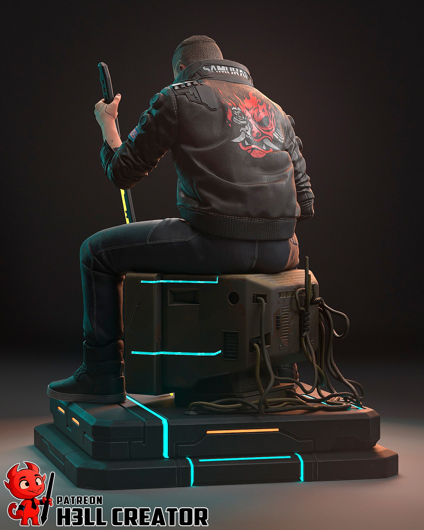 V - Cyberpunk - Male Variation | 3D Printed Resin Model | Unpainted or Hand-Painted