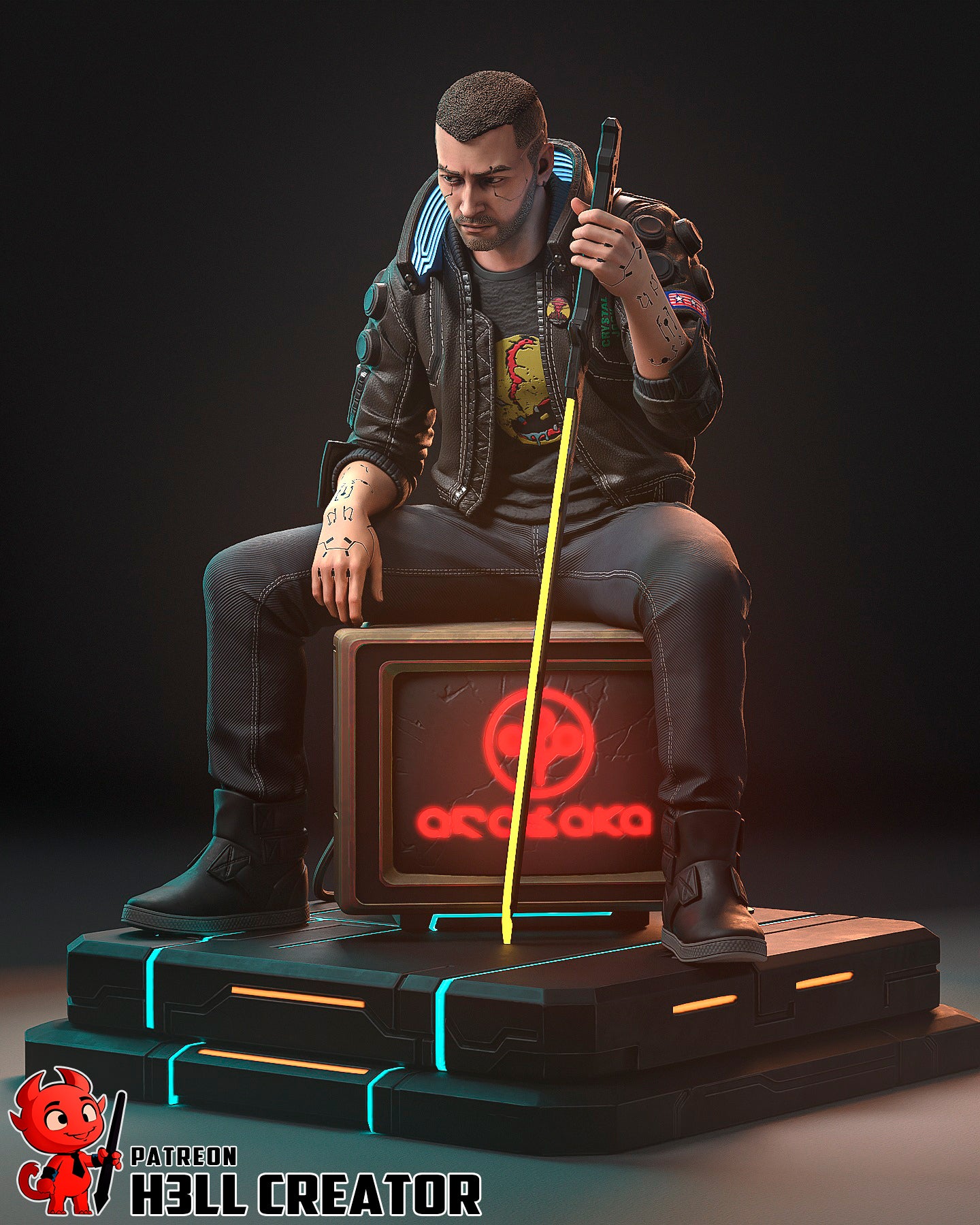 V - Cyberpunk - Male Variation | 3D Printed Resin Model | Unpainted or Hand-Painted