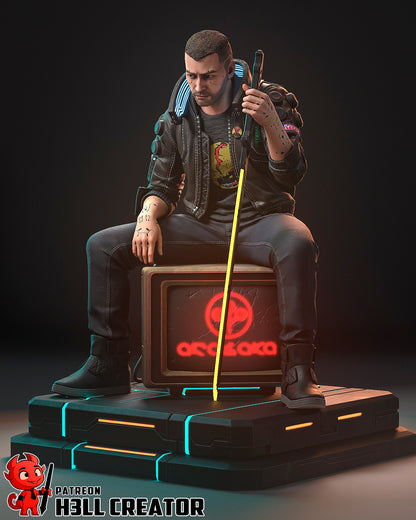 V - Cyberpunk - Male Variation | 3D Printed Resin Model | Unpainted or Hand-Painted