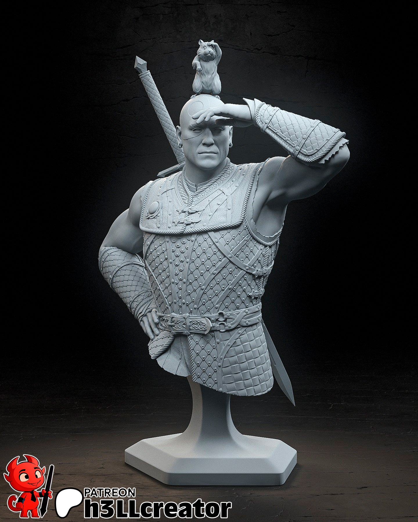 Minsc Bust | Baldur's Gate 3 (fan art) | Resin 3d Printed | High Detail and Quality