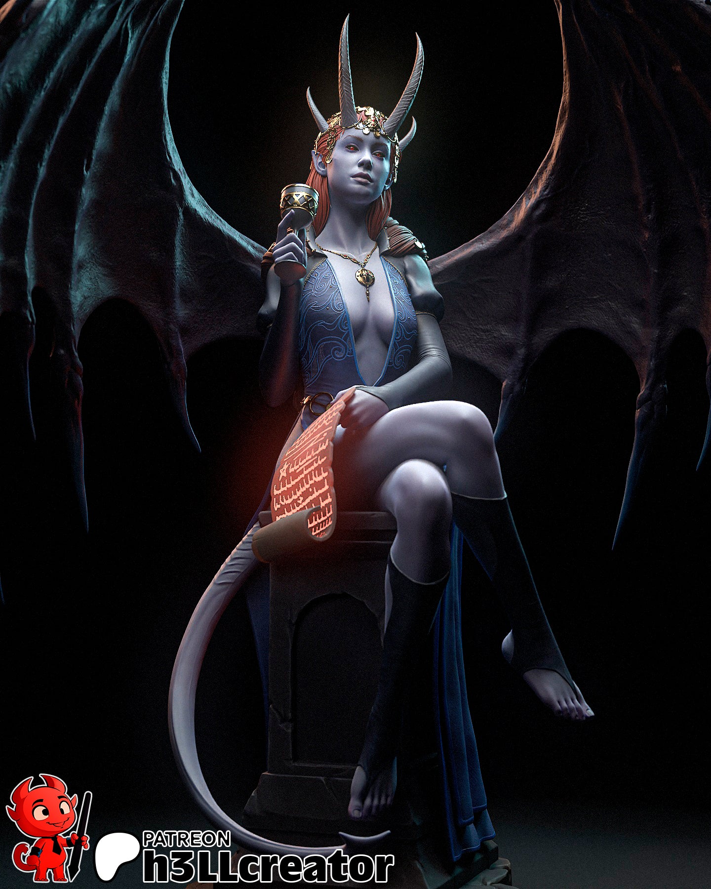Mizora | 3D Printed Resin Model | Unpainted or Hand-Painted