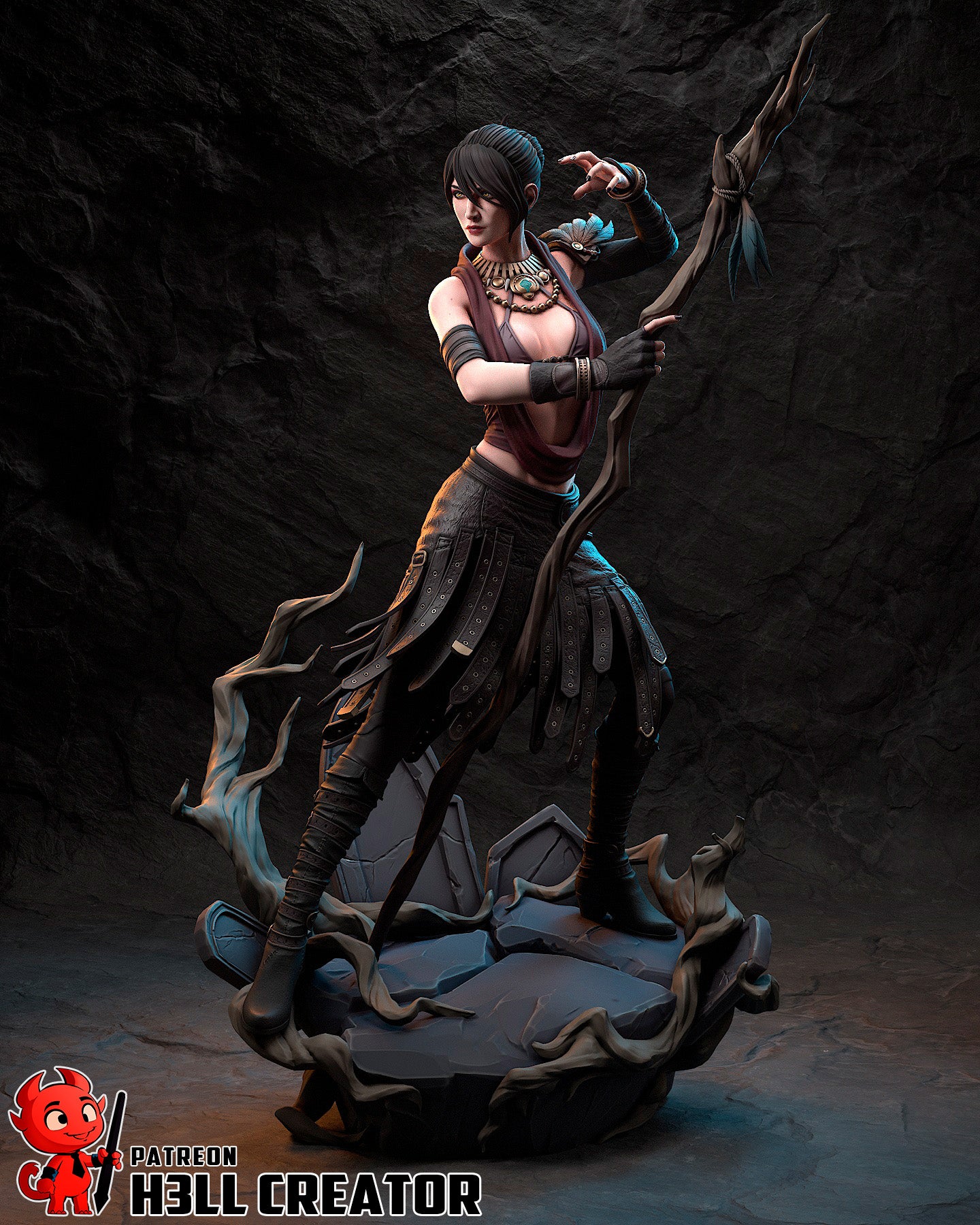 Morrigan | 3D Printed Resin Model | Unpainted or Hand-Painted