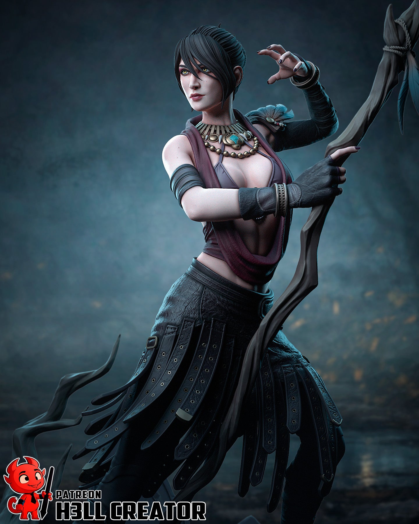 Morrigan | 3D Printed Resin Model | Unpainted or Hand-Painted