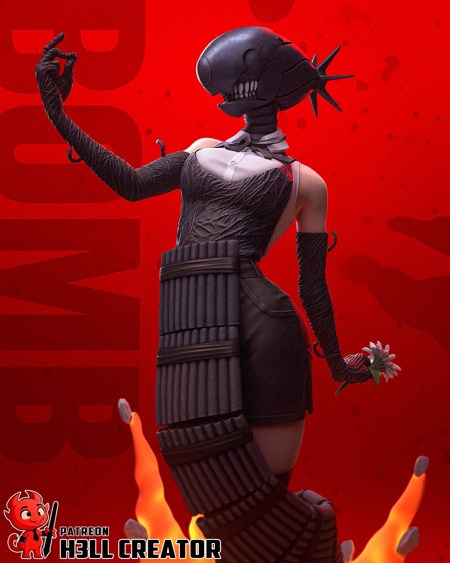 Reze | 3D Printed Resin Model | Unpainted or Hand-Painted