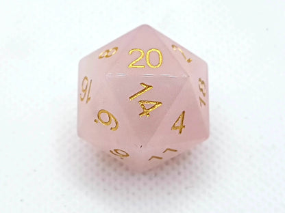 Rose Quartz | Gemstone Dice | 7 Piece Set