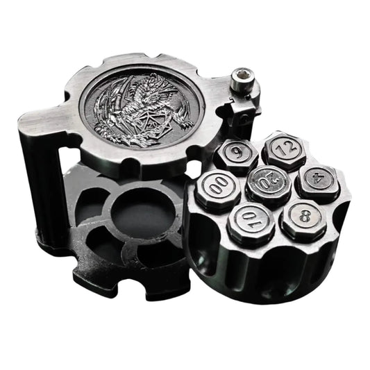 Hexchamber | Bullet Dice Set | Solid Metal | Ancient Silver