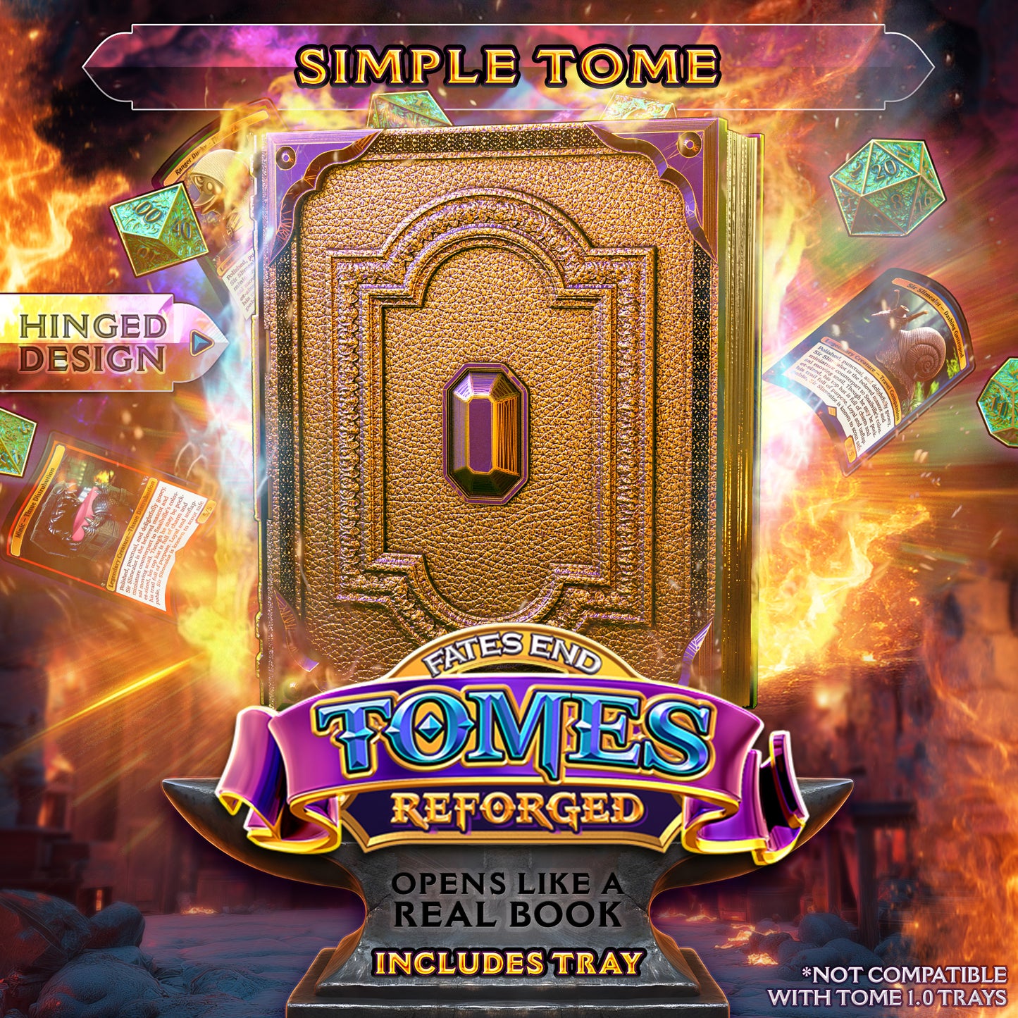 Reforged Openable Tome Storage & Dice Tower - Perfect for Card Games / Dungeons and Dragons etc