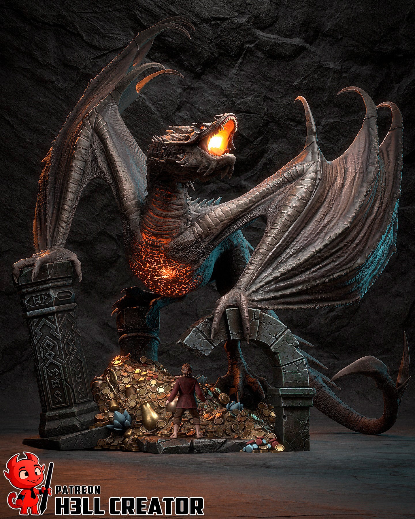 Smaug | 3D Printed Resin Model | Unpainted or Hand-Painted