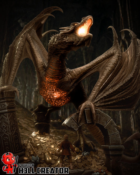 Smaug | 3D Printed Resin Model | Unpainted or Hand-Painted