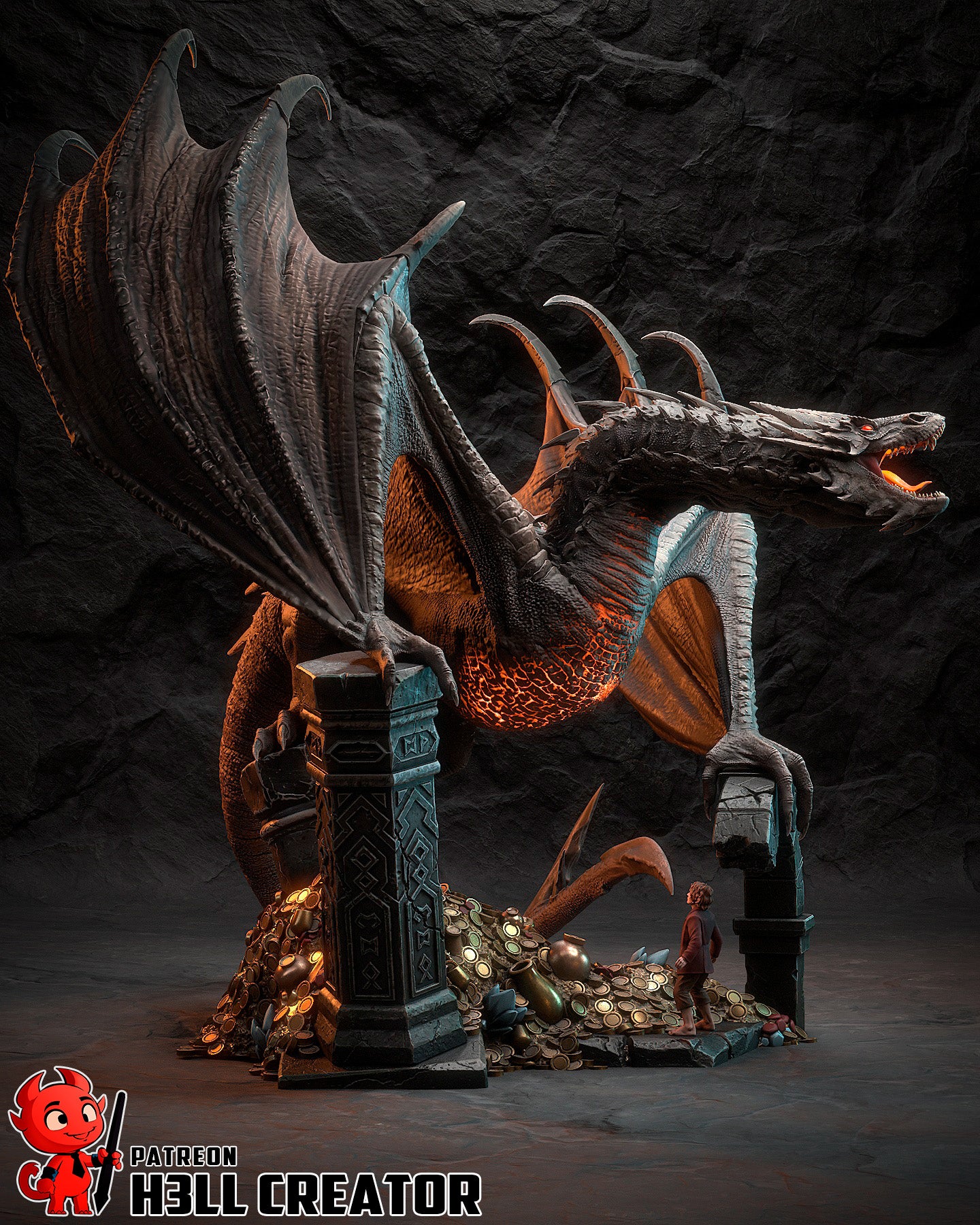 Smaug | 3D Printed Resin Model | Unpainted or Hand-Painted
