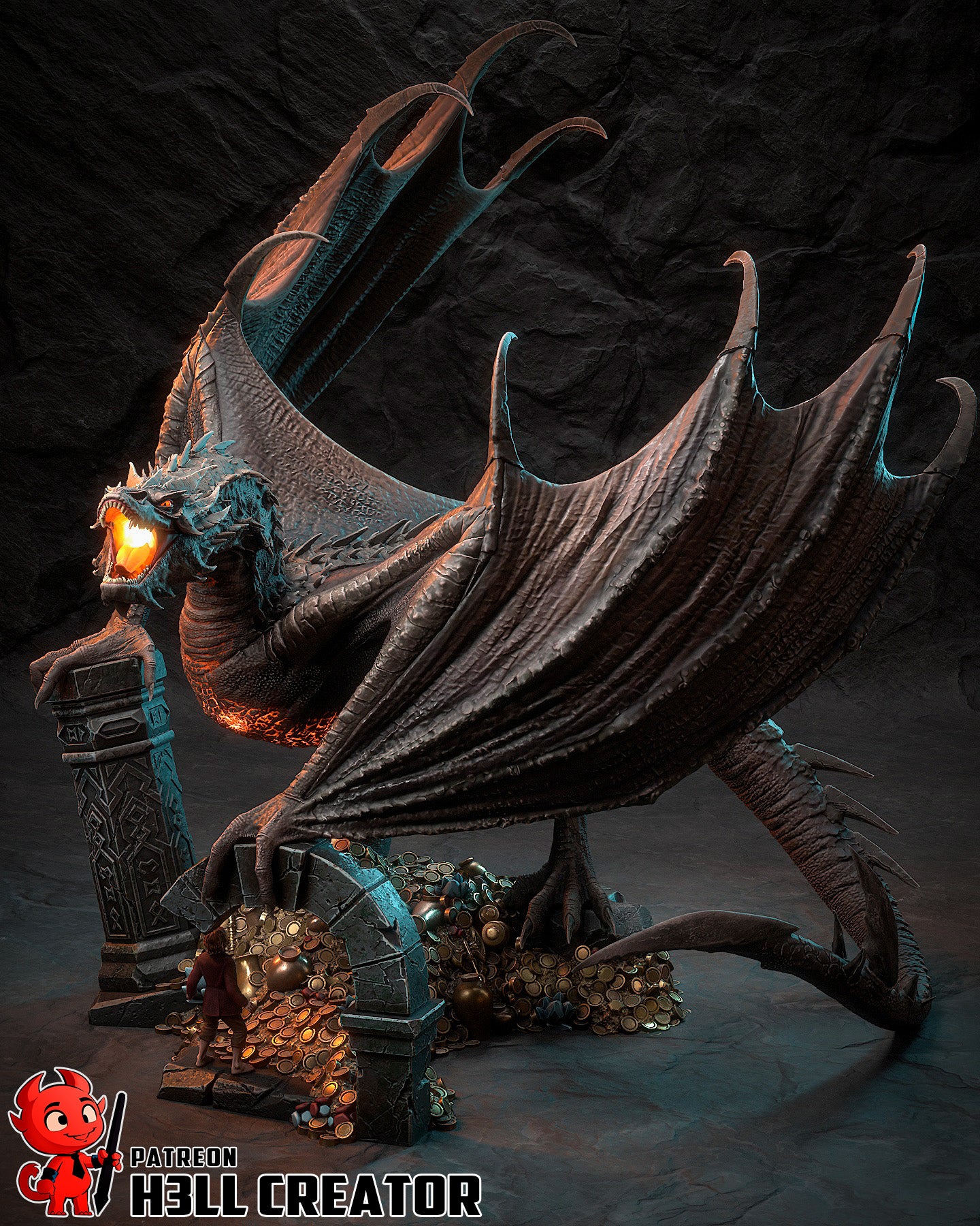 Smaug | 3D Printed Resin Model | Unpainted or Hand-Painted