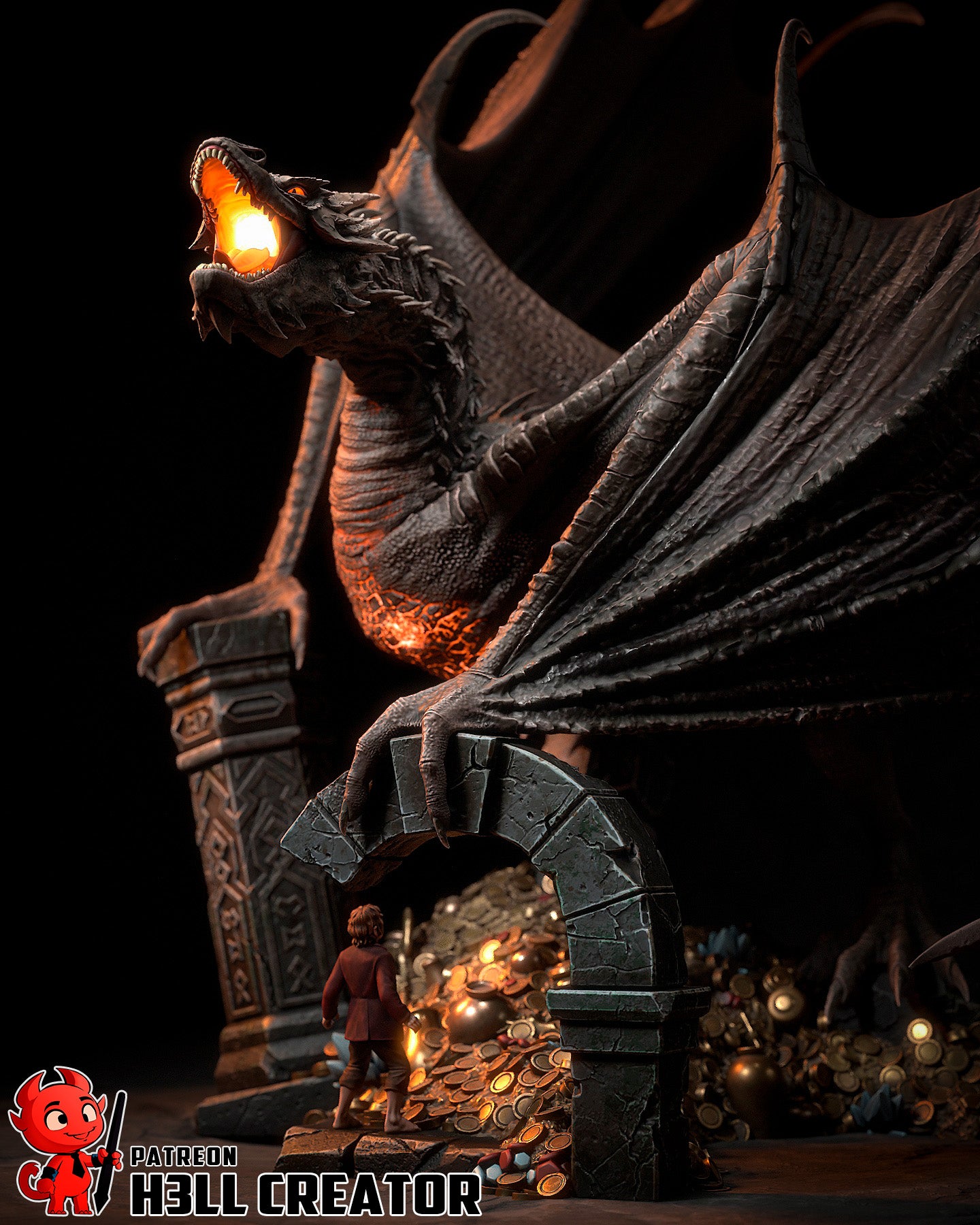 Smaug | 3D Printed Resin Model | Unpainted or Hand-Painted