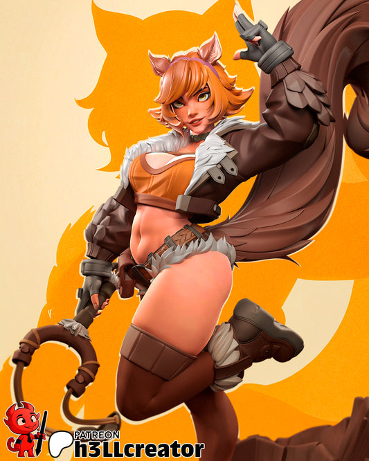Squirrel Girl | 3D Printed Resin Model | Unpainted or Hand-Painted