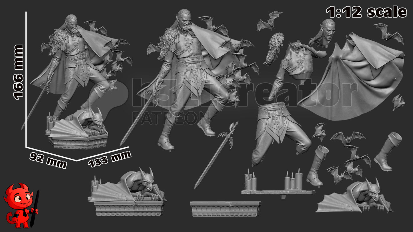 Strahd Von Zarovich | 3D Printed Resin Model | Unpainted or Hand-Painted