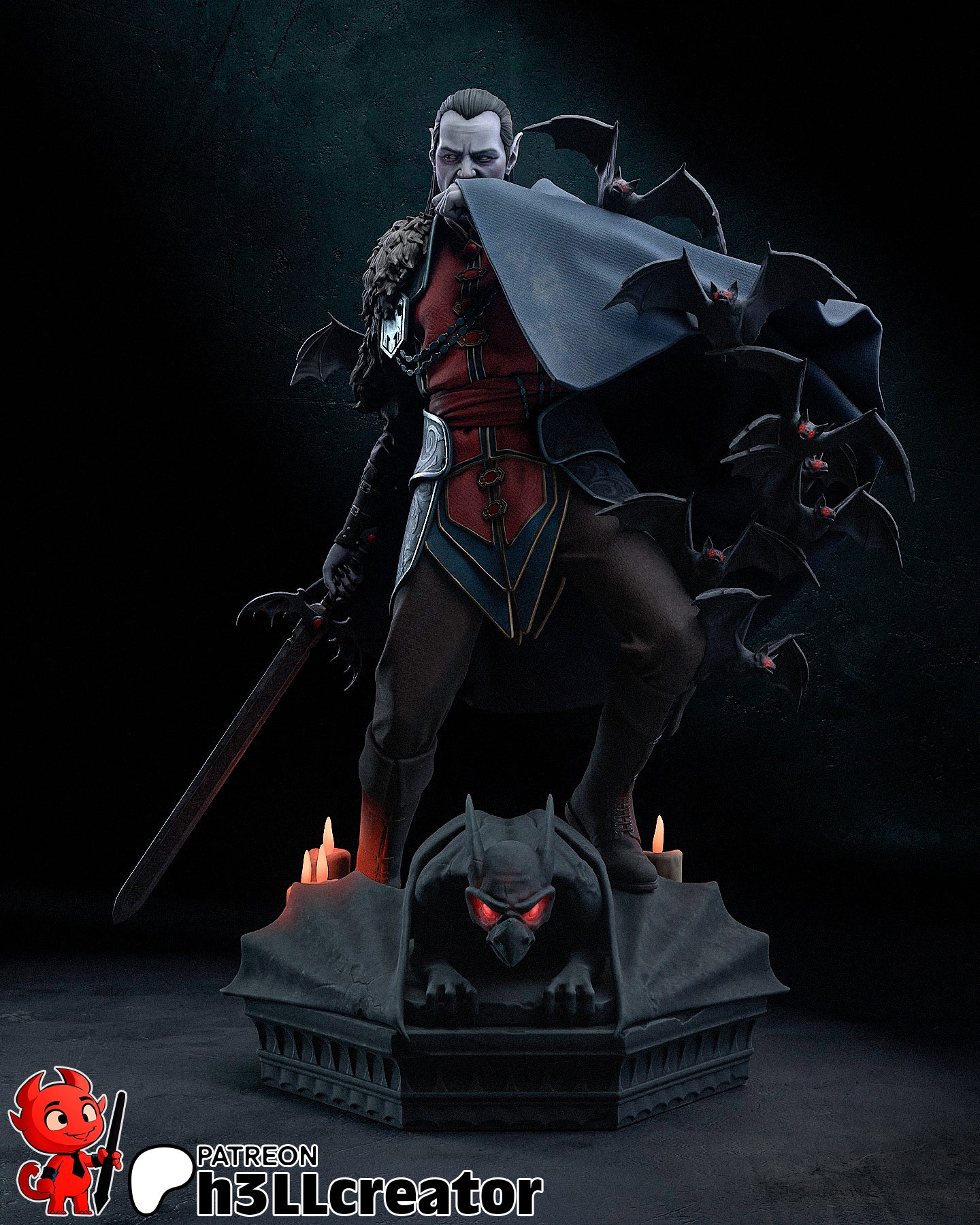 Strahd Von Zarovich | 3D Printed Resin Model | Unpainted or Hand-Painted