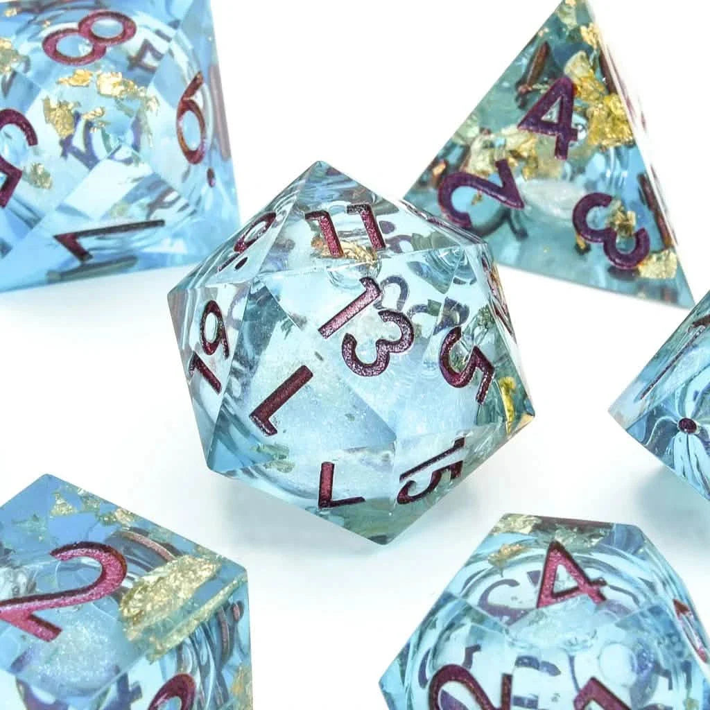 Aurora Mist | Liquid Core Dice | Resin | 7 Piece Set