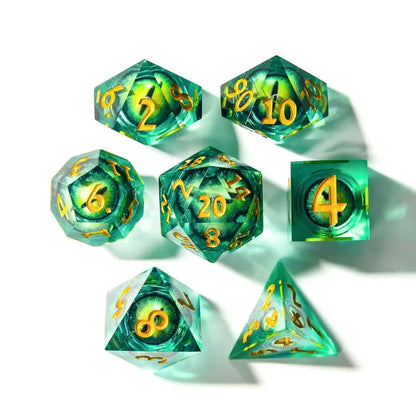 Eye of Envy | Liquid Core Dice | Resin | 7 Piece Set