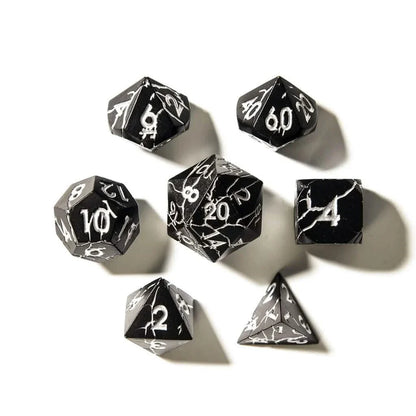 Obsidian Keeper | Solid Metal Dice | 7 Piece Set
