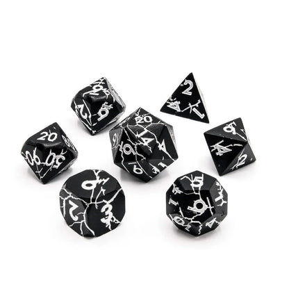 Obsidian Keeper | Solid Metal Dice | 7 Piece Set