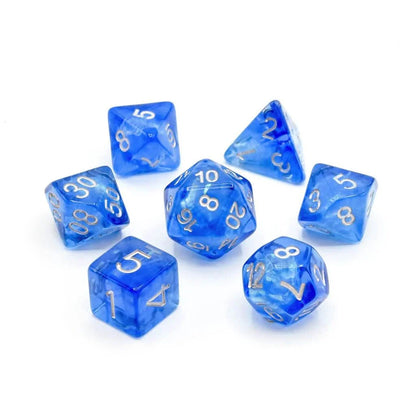 Sapphire Arcana | Soft Edge Dice | Resin | 7 Piece Set
