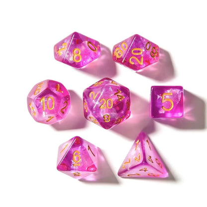 Violet Enigma | Soft Edge Dice | Resin | 7 Piece Set