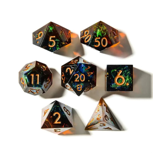 Archer's Dream | Sharp Edge Dice | Resin | 7 Piece Set