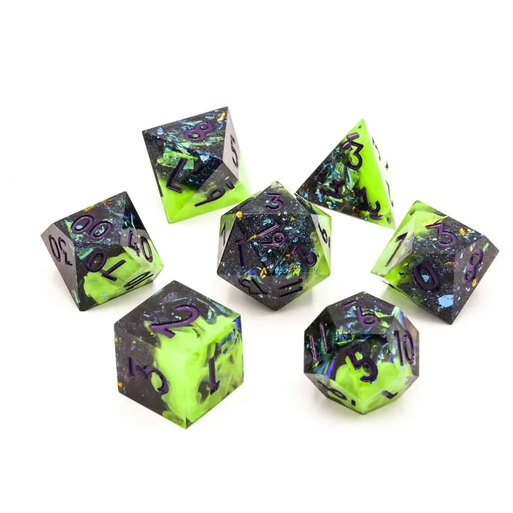 Toxic Elixer | Sharp Edge Dice | Resin | 7 Piece Set