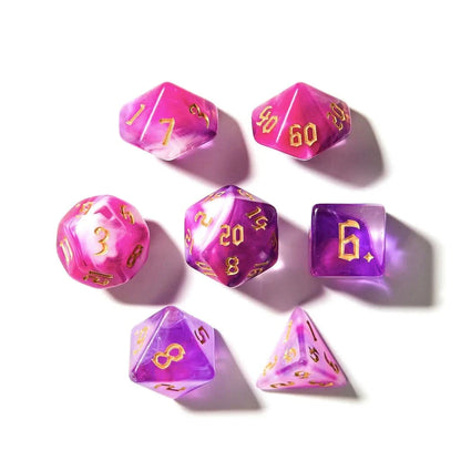 Sugarplum Swirl - Acrylic DND Dice Set - 7 Piece Polyhedral