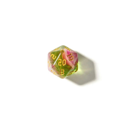 Springtime Swirl | Soft Edge Dice | Acrylic | 7 Piece Set