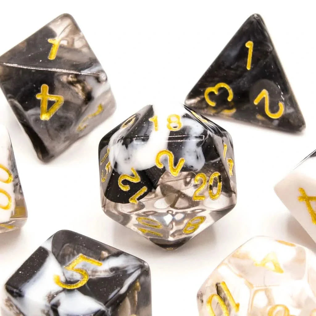 Spectral Frost | Soft Edge Dice | Acrylic | 7 Piece Set