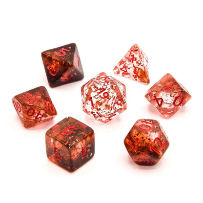 Mortal Wounds - Acrylic DND Dice Set - 7 Piece Polyhedral