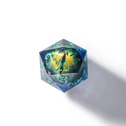 Eye of Vengeance | 33mm D20 | Oversized Liquid Core Dice | Single Dice