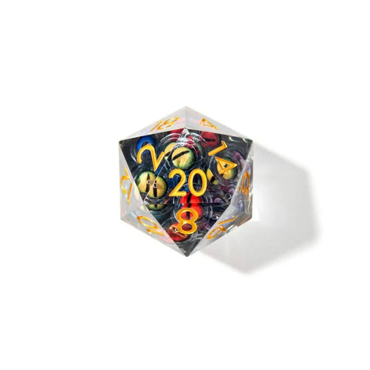 Eyes of Chaos | 33mm D20 | Oversized Liquid Core Dice | Single Dice