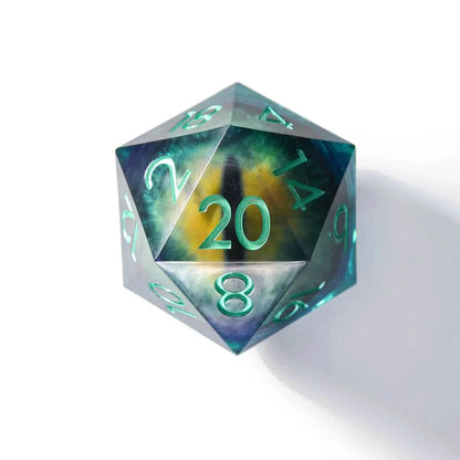 Eye of Vengeance | 50mm D20 | Oversized Liquid Core Dice | Single Dice