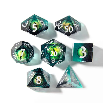 Eye of Dread | Liquid Core Dice | Resin | 7 Piece Set