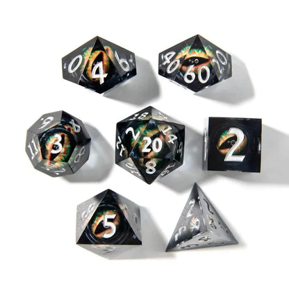 Eye of Venom | Liquid Core Dice | Resin | 7 Piece Set