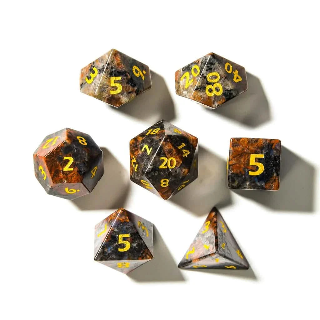 Yooperlite | Gemstone Dice | 7 Piece Set