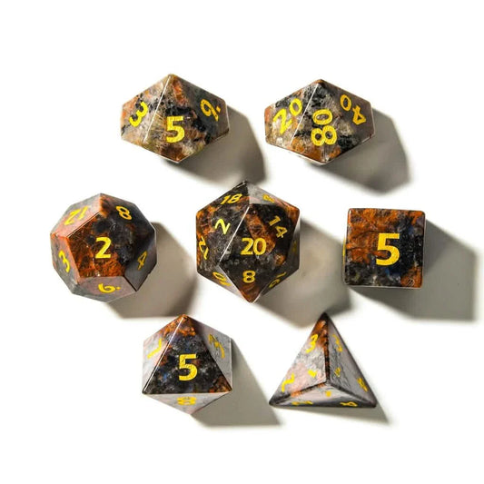 Yooperlite | Gemstone Dice | 7 Piece Set