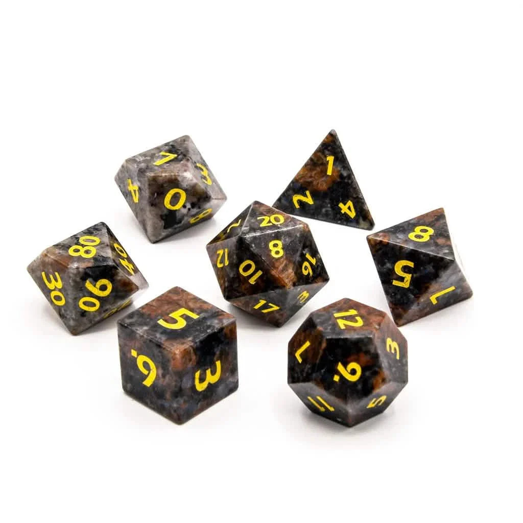 Yooperlite | Gemstone Dice | 7 Piece Set